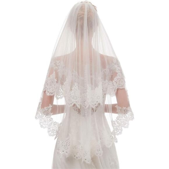 Women\'s Short 2 Tier Wedding Bridal Veil With Comb L24 main image 7